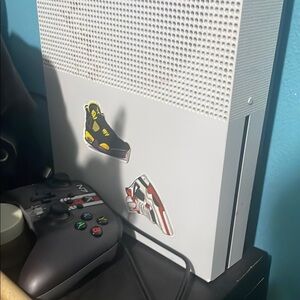 White and Black One S Console with Controller